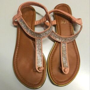 Pink Sparkly Sling Back Sandals GUC